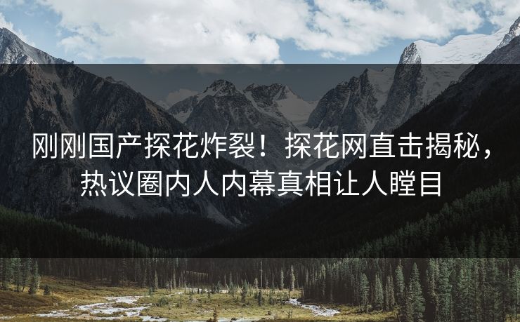 刚刚国产探花炸裂！探花网直击揭秘，热议圈内人内幕真相让人瞠目