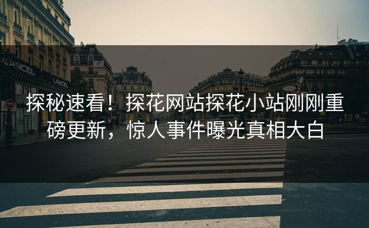 探秘速看！探花网站探花小站刚刚重磅更新，惊人事件曝光真相大白  第1张