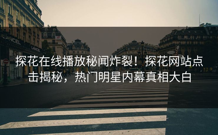 探花在线播放秘闻炸裂！探花网站点击揭秘，热门明星内幕真相大白  第1张
