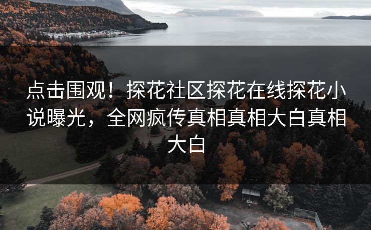 点击围观！探花社区探花在线探花小说曝光，全网疯传真相真相大白真相大白