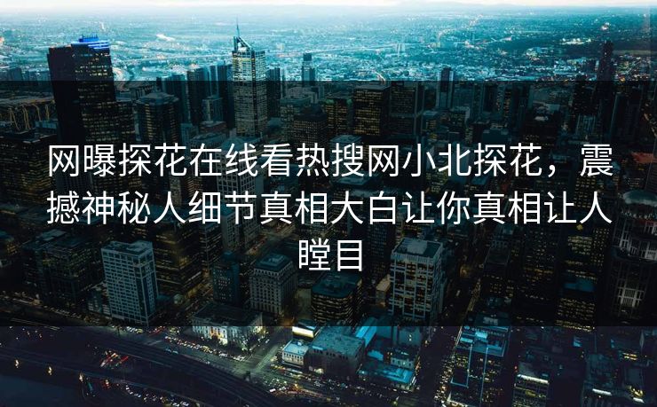 网曝探花在线看热搜网小北探花，震撼神秘人细节真相大白让你真相让人瞠目