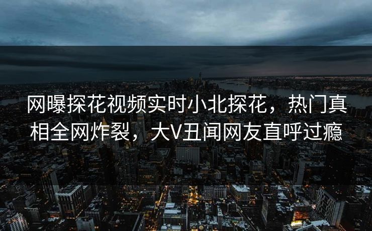 网曝探花视频实时小北探花，热门真相全网炸裂，大V丑闻网友直呼过瘾