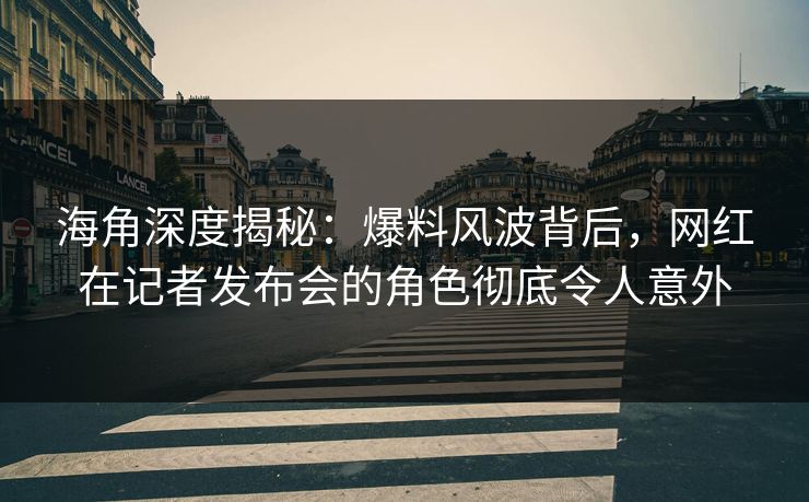 海角深度揭秘：爆料风波背后，网红在记者发布会的角色彻底令人意外  第1张
