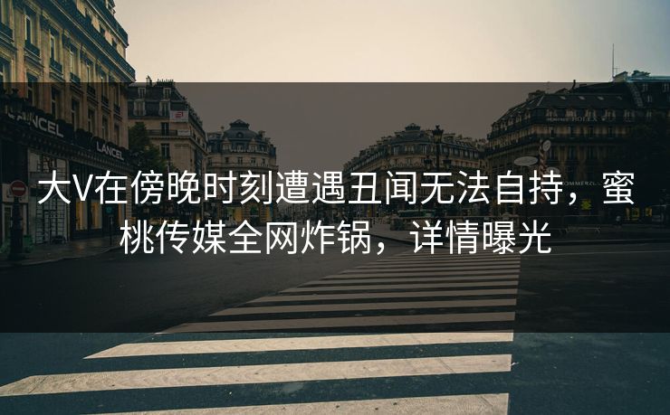 大V在傍晚时刻遭遇丑闻无法自持，蜜桃传媒全网炸锅，详情曝光  第1张