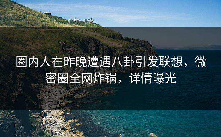 圈内人在昨晚遭遇八卦引发联想，微密圈全网炸锅，详情曝光