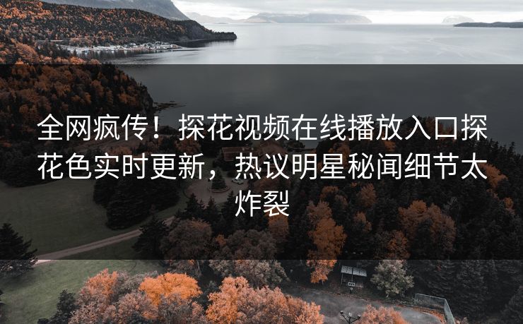 全网疯传！探花视频在线播放入口探花色实时更新，热议明星秘闻细节太炸裂