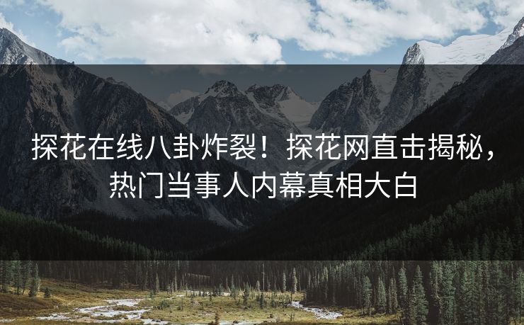 探花在线八卦炸裂！探花网直击揭秘，热门当事人内幕真相大白